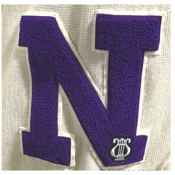 JANTZEN CLASSICS Off-White Cardigan Sweater Nazareth Letterman "N" Size Large - Picture 5 of 6